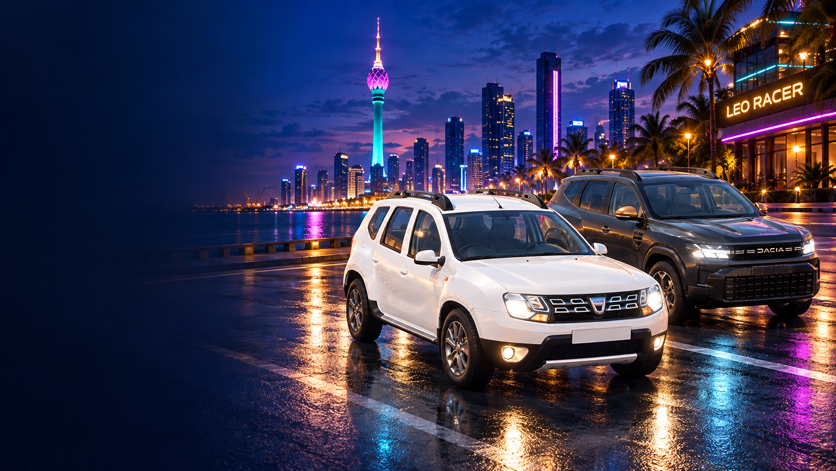 Promotional artwork of Duster and Bigster by Colombo waterfront