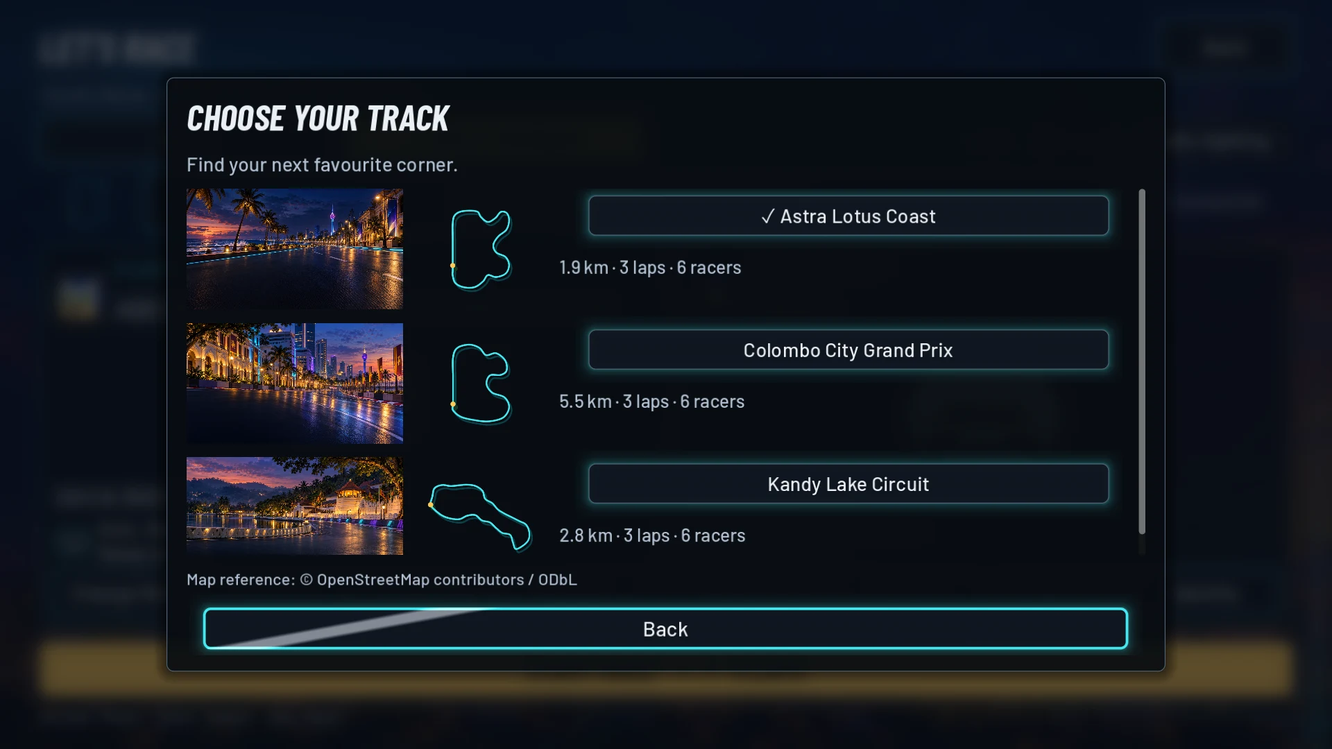 In-game track selection